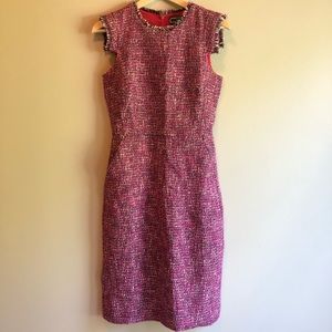 J. Crew pink/multi tweed Resume dress size 2 Tall